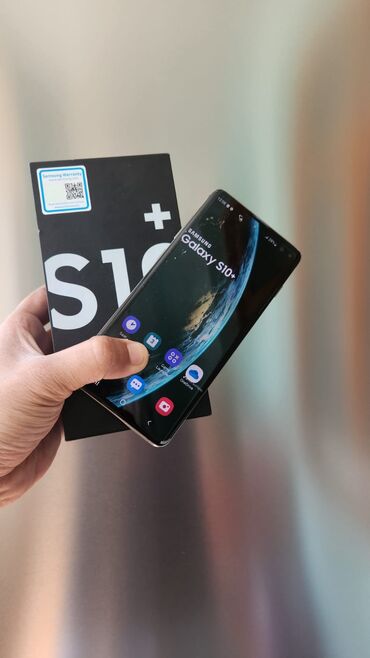 samsung e950: Samsung Galaxy S10 Plus, 128 GB, rəng - Qara, Barmaq izi, Face ID