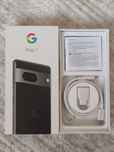 google телефон: Google Pixel 7, Б/у, 128 ГБ, цвет - Черный, 1 SIM, eSIM