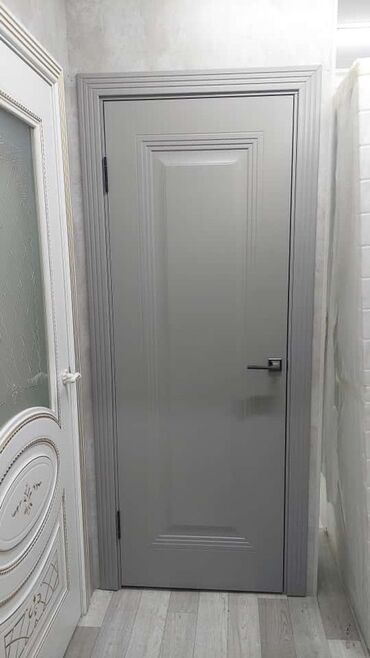 дверь внутренняя: Межкомнатная глухая дверь, МДФ, Окрашенная, цвет - Серый