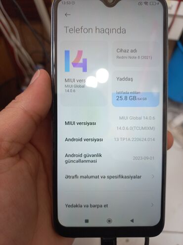Çaydanlar: Redmi Note 8, 64 GB, rəng - Ağ