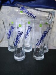 Čaše: Case nove za pivo Tuborg. Nove vintaz case,komada 6 u ceni — 1