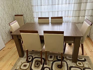 Qonaq otağı üçün, İşlənmiş, Transformer, Dördbucaq masa, 8 stul