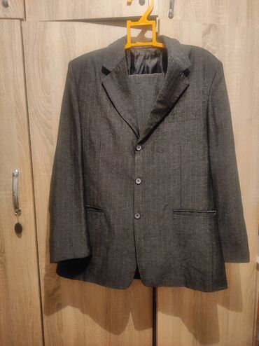 мужской костюм для выпускного: Костюм 4XL (EU 48), 5XL (EU 50), цвет - Серый