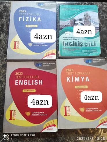 yeni test toplusu: Hec islenmiyib içi temizdir .4cü qrup test topluları . ucuz qiymətə