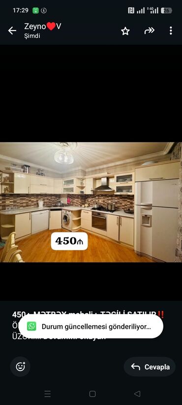 metbext mebeli işlenmiş: *450₼ MƏTBƏX mebeli :-TƏCİLİ SATILIR*‼️ ÖLÇÜ:-7 ÜZƏRİNDƏ heçnə