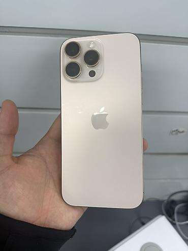 Уюлдук телефондор жана аксессуарлар: IPhone 16 Pro Max, Колдонулган, 256 ГБ, White Titanium, Кабель, Бөлүп төлөө менен, 90 % — 3