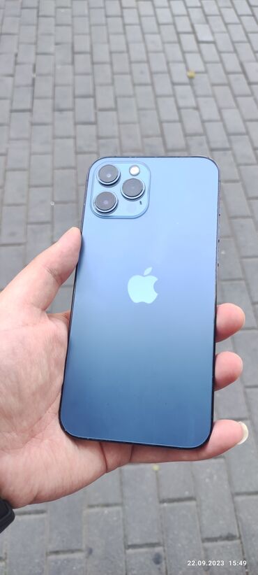 Apple iPhone: IPhone 12 Pro Max, 128 GB, Mavi, Zəmanət, Face ID