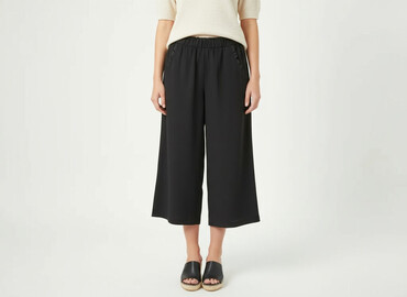 Spodnie: H&M Basic, Spodnie materiałowe damskie, rozmiar M