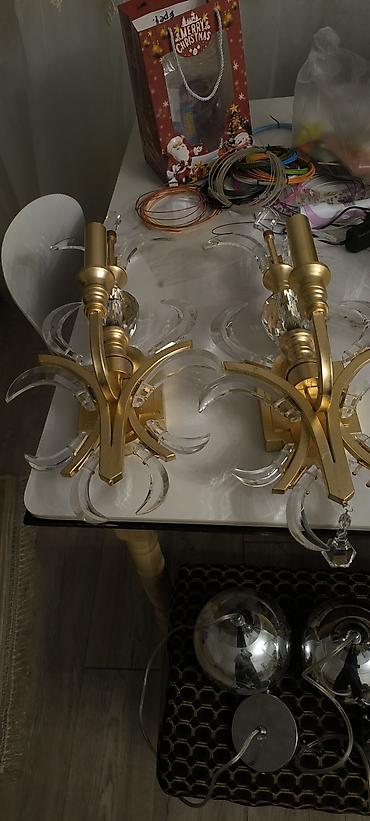 Люстры: Набор светильников в классическом стиле, золото/кристалл Состав: - — 6