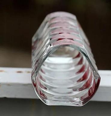 Vaze i saksije: Mid Century Luminarc JG Durand Geometric Ruby Cranberry Vase. France — 5