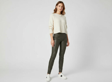 lateksowe leginsy: H&M, Legginsy Ze skóry ekologicznej damskie, rozmiar S