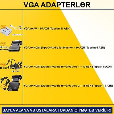 Digər kompüter aksesuarları: Adapterlər/Keçidlər SAYLA ALANA VƏ USTALARA TOPDAN QİYMƏTLƏ VERİLİR! — 9