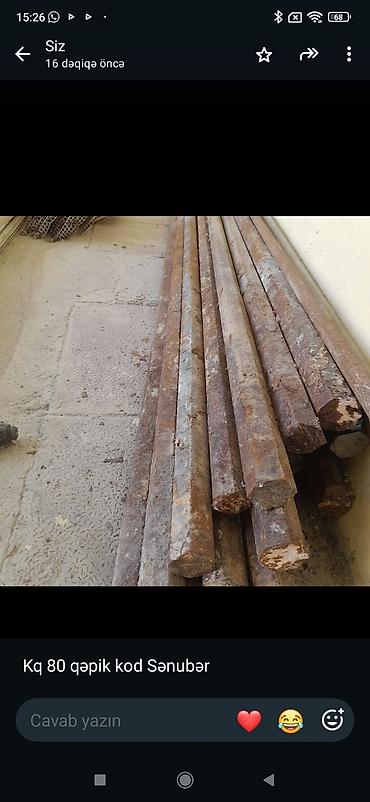 dəm cayniki: Məhsul: Metal armaturlar (dəyirmi və çoxbucaqlı kesimli çubuqlar) kq — 1