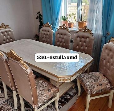 dekor masa: Для гостиной, Новый, Нераскладной, Прямоугольный стол, 6 стульев — 1