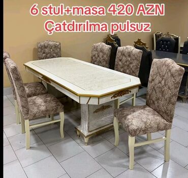 LDV: Qonaq otağı üçün, Yeni, Açılmayan, Dördbucaq masa, 6 stul