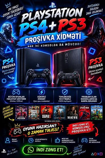 PS4 (Sony Playstation 4): 🎮 PROŞİVKA ÜÇÜN DOĞRU ÜNVAN BİZİK! 🔥 İNDİ ZƏNG EDİN, ƏTRAFLI MƏLUMAT — 1