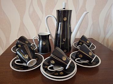 çay servisi: Çay dəsti, rəng - Qara, Farfor, 6 nəfərlik — 1