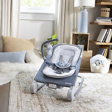 carters srbija: Kids II Ingenuity Ležaljka Happy Belly – Chambray (0–6 m) sa masažerom — 9