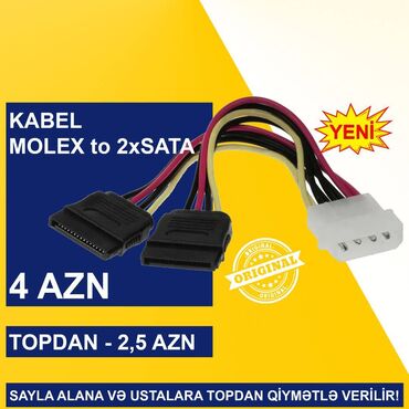 Digər kompüter aksesuarları: Kabellər "MOLEX/SATA to SATA/MOLEX Original" SAYLA ALANA VƏ USTALARA -da lalafo.az — 6 Digər kompüter aksesuarları: Kabellər "MOLEX/SATA to SATA/MOLEX Original" SAYLA ALANA VƏ USTALARA — 6