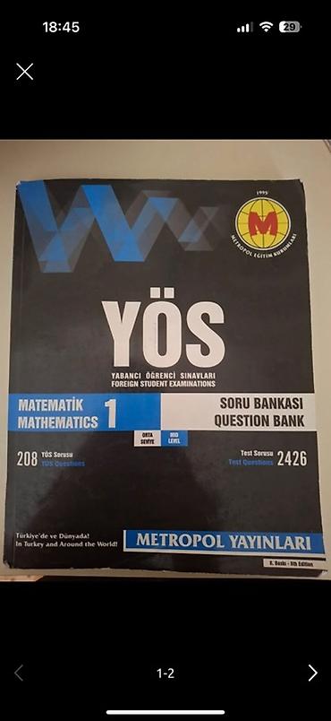 Школьные учебники: Məhsul: YÖS Matematik 1 – Soru Bankası (Metropol Yayınları) — 1