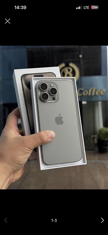 IPhone 15 Pro Max, Б/у, 256 ГБ, Natural Titanium, Коробка, 88 %