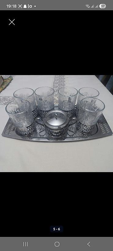 xrom caydan: Çay dəsti, rəng - Gümüşü, Şüşə — 1