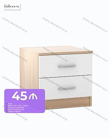 Tumba – 2 çekmecəli - Ölçülər: D 40 × H 50 × E 40 sm - Material: 18