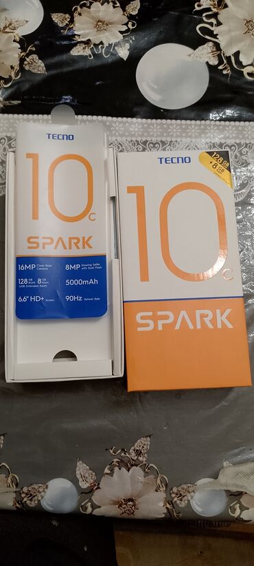 acer telefon: Tecno Spark 10C, 128 GB, rəng - Qara, Düyməli, Barmaq izi, İki sim kartlı