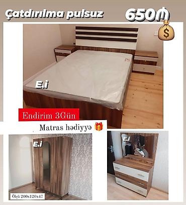 tek carpayllar: Yataq otağı mebel dəsti Tərkibi: - İki nəfərlik çarpayı (başlıqla) - — 1