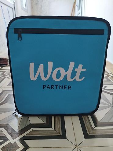 Wolt çatdırılma çantası – izotermik kürək çantası - Rəng: mavi (Wolt