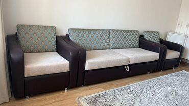 Мебель: Диван-кровать, цвет - Бежевый, Новый