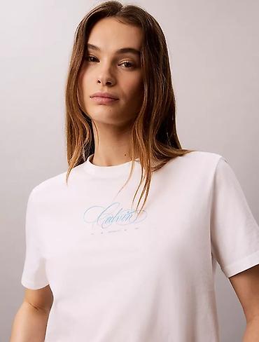 calvin: Qadın T-shirt Calvin Klein - Brend: Calvin Klein Jeans - Rəng: ağ - — 3