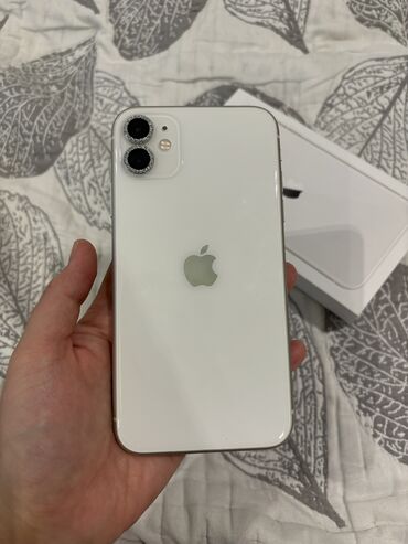 ми 9 а: IPhone 11, Б/у, 128 ГБ, Белый, Защитное стекло, Чехол, Коробка, 77 %