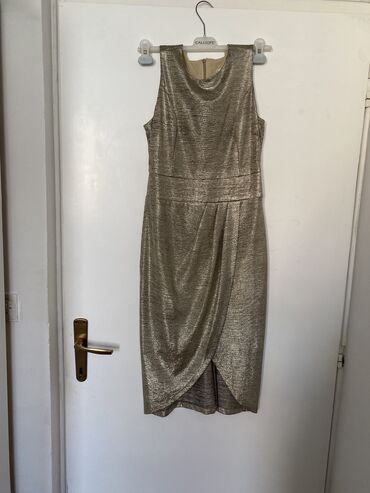 novogodišnje haljine 2023: XD M (EU 38), color - Silver, Cocktail, Short sleeves