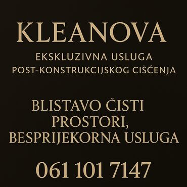 Biznis usluge: ### **✨ KLEANOVA – Kada čistoća postane luksuz! ✨** 🔹 **Imate — 21