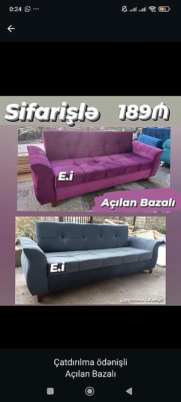 sema mebel instagram: Divan-kravat, Qonaq otağı üçün, Parça, Bazalı, Açılan — 1