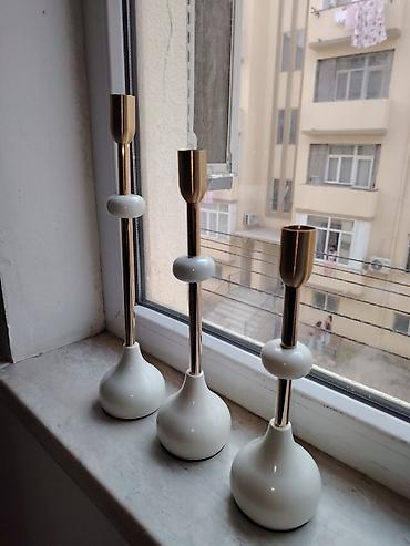 Şamdanlar: Minimalist şamdan dəsti – 3 ədəd - Dizayn: Skandinaviya üslubunda — 2