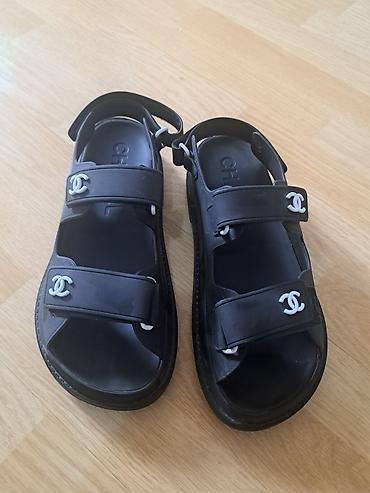 paciotti duboke patike: Crne ženske sandale sa kaiševima Chanel orig.Veoma udobne i očuvane — 3