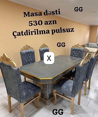 lovhe: Masa dəsti – klassik dizaynlı, qızılı naxış vurğuları ilə dəbdəbəli — 1