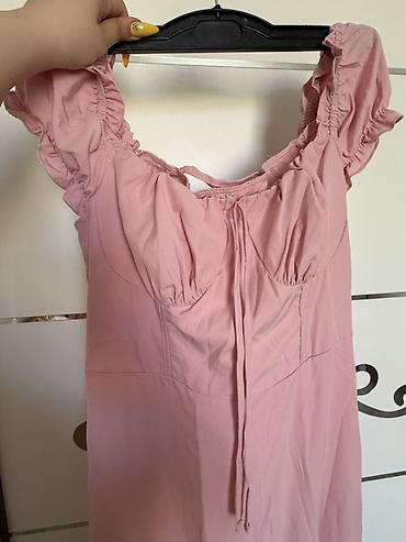 sumqayitda don: Pudra-çəhrayı rəngdə uzun don - Stil: romantik/boho, A-kəsim maxi - — 3