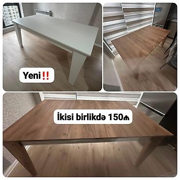 ✔️150 man(Sumqayıt). 2 ədəd masa Satılır birlikdə 150 manata, istifade