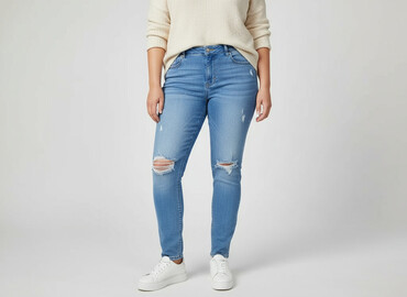 dżinsy przecierane damskie: Boohoo, Jeans for women, size XL