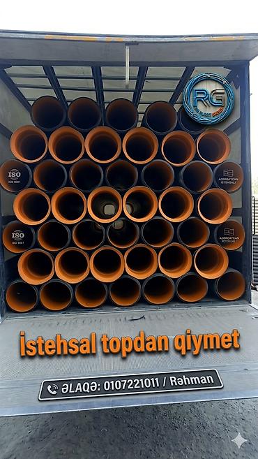 Kanalizasiya borusu, Qofralı, Plastik, 1000 mm, Yeni