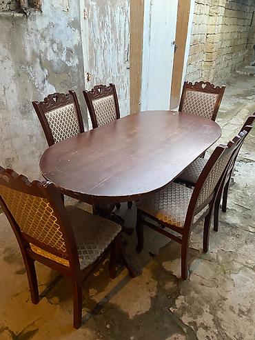 Yemək otağı üçün klassik masa-stul dəsti - Komplekt: 1 ədəd oval lalafo.az -da Yemək otağı üçün klassik masa-stul dəsti - Komplekt: 1 ədəd oval