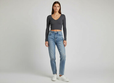 stradivarius legginsy prążkowane: Stradivarius, Top damski, rozmiar S