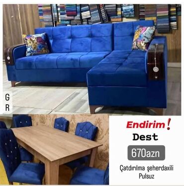 Qonaq otağı dəstləri: Yeni, Masa və oturacaqlar, Divan