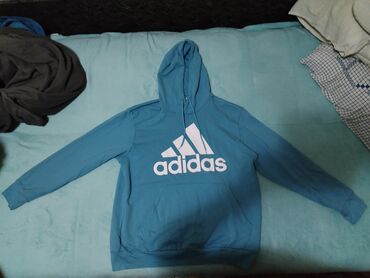 muški šorcevi: Sweatshirt, XL (EU 54), Adidas Originals, color - Light blue, With a hood