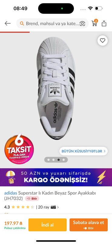 Makasin və loferlər: Adidas, Ölçü: 39.5, Yeni