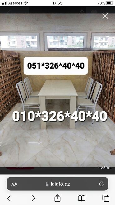 Masa və oturacaq dəstləri: Mətbəx üçün, Yeni, Açılan, Dördbucaq masa, 4 stul — 13