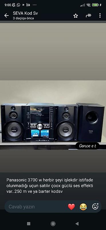 ps 3 cd: - Panasonic musiqi mərkəzi: 3700W güc, çox güclü səs effekti. Bütün — 1